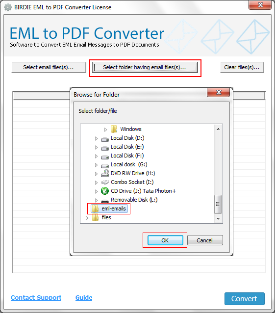 EML email to PDF Converter screenshot